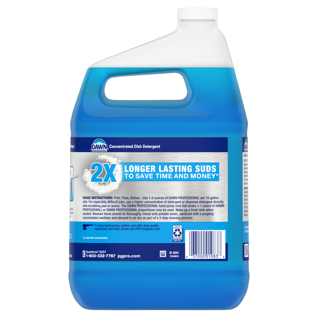 Dawn Professional Manual Pot And Pan Detergent Dish Soap Liquid Concentrate 1 Gallon - 128oz/4pk