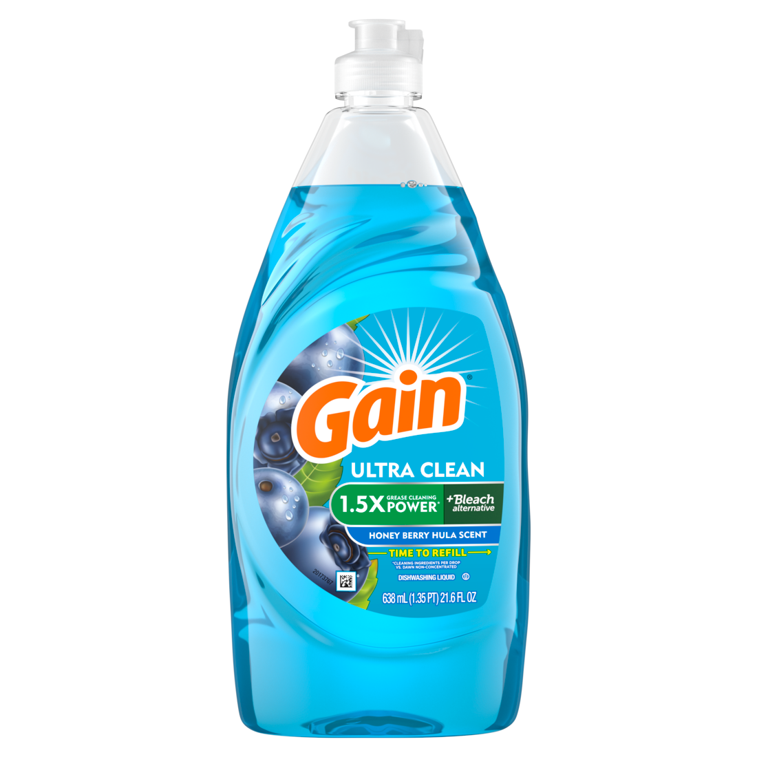 Gain Ultra + Bleach Alternative Dish Soap Dishwashing Liquid Honey Berry Hula - 21.6oz/10pk