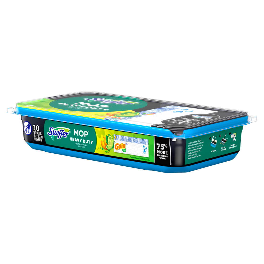 Swiffer Heavy Duty Mop Wet Multi-Surface Cloth Refills For Floor Mopping And Cleaning Gain Scent - 10ct/6pk