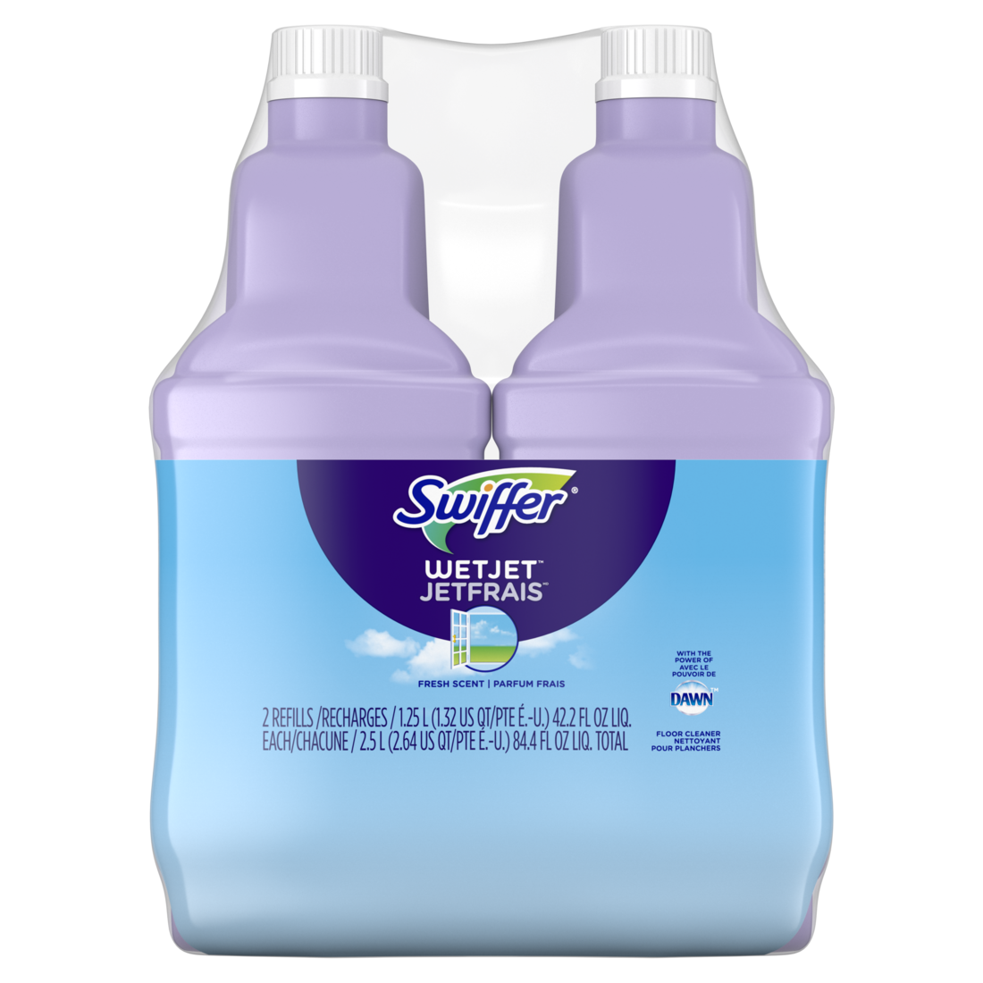 Swiffer WetJet With The Power Of Dawn Floor Cleaner Fresh Scent Pack Of 2 - (2x42.2)oz/3pk