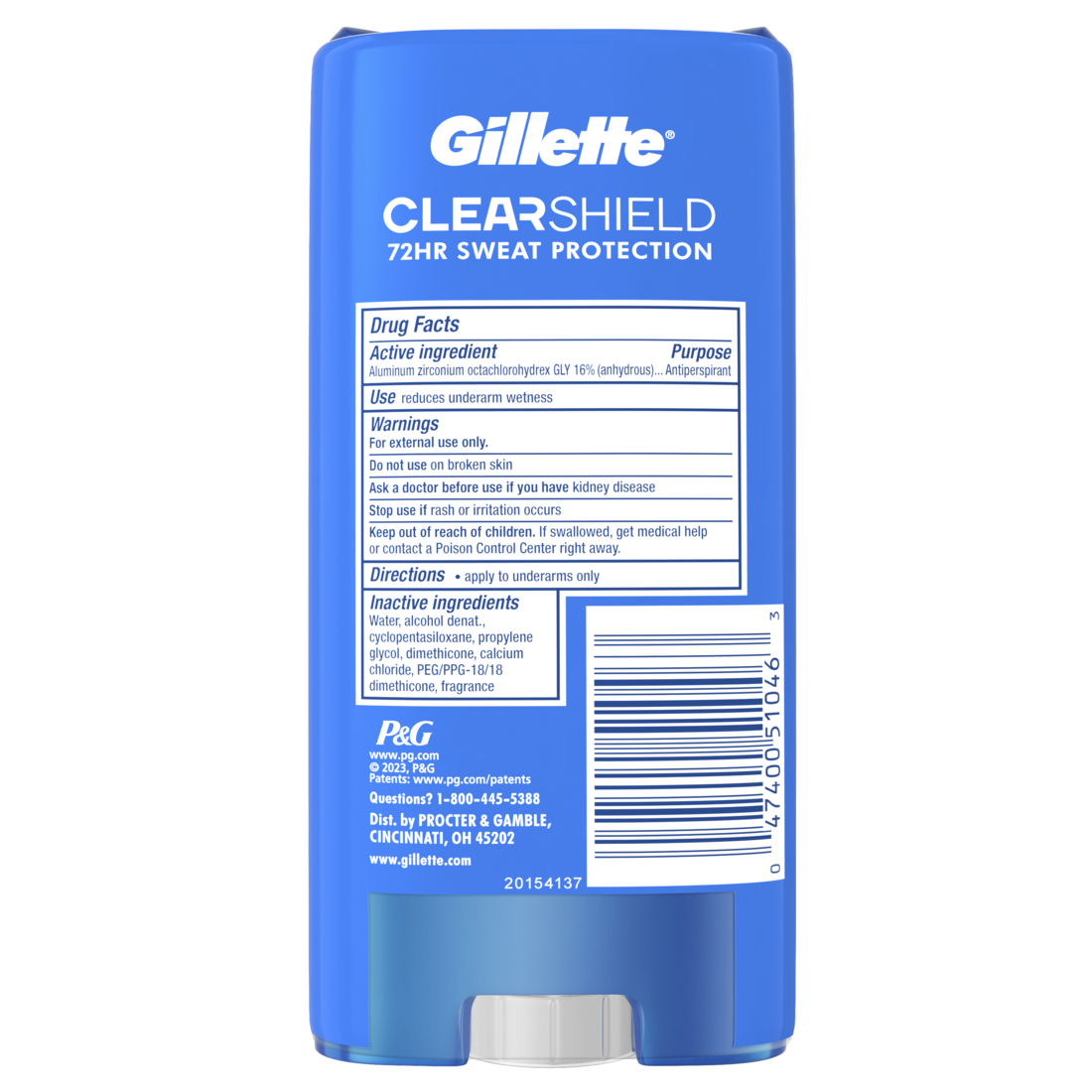 Gillette Clear Gel Antiperspirant And Deodorant For Men Power Rush Scent Twin Pack - (2x3.8)oz/6pk