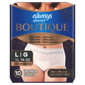 Always Discreet Boutique Incontinence And Postpartum Underwear For Women Maximum Protection L Rosy 10 - 10ct/2pk