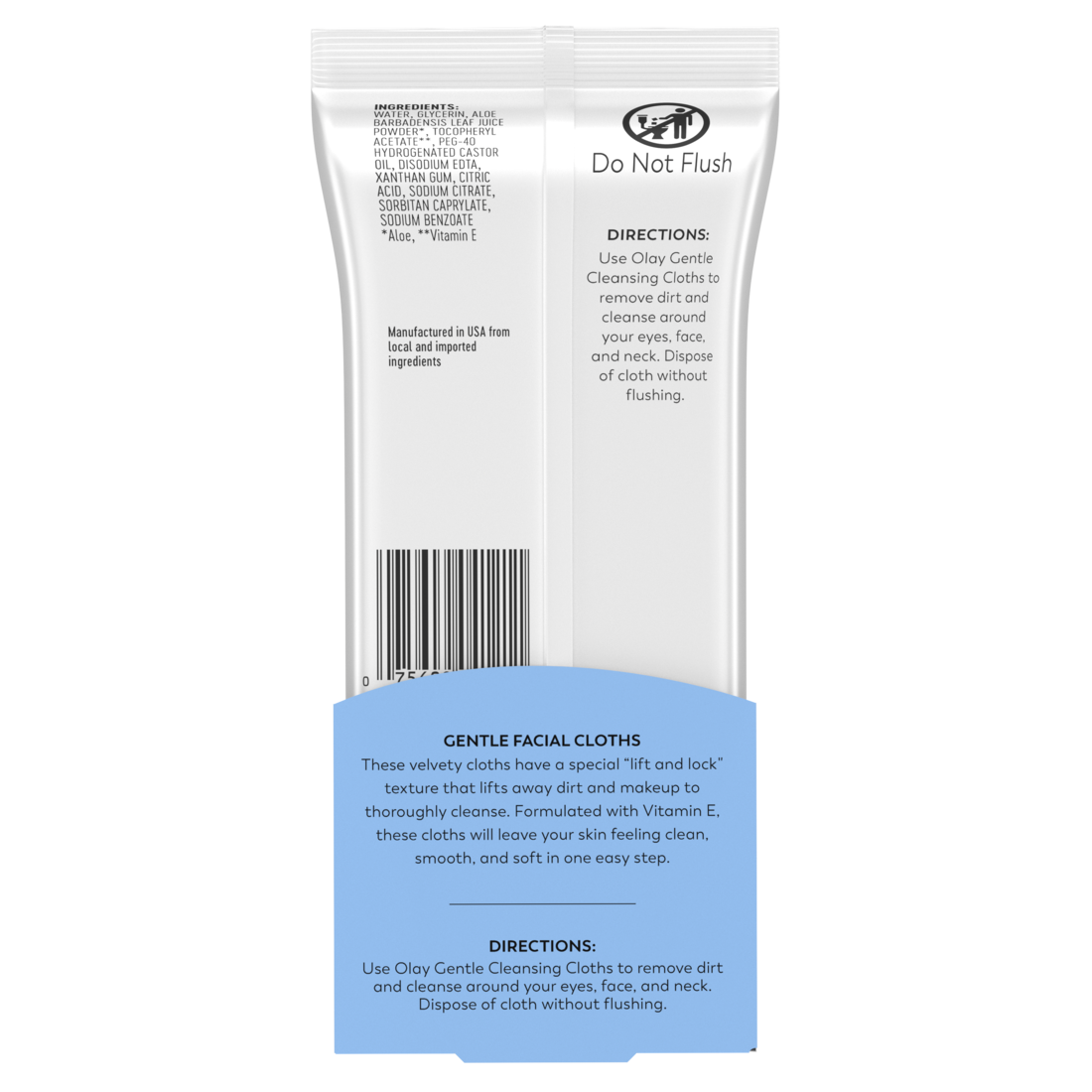 Olay Cleanse Gentle Facial Cloths Fragrance Free - 30ct/12pk