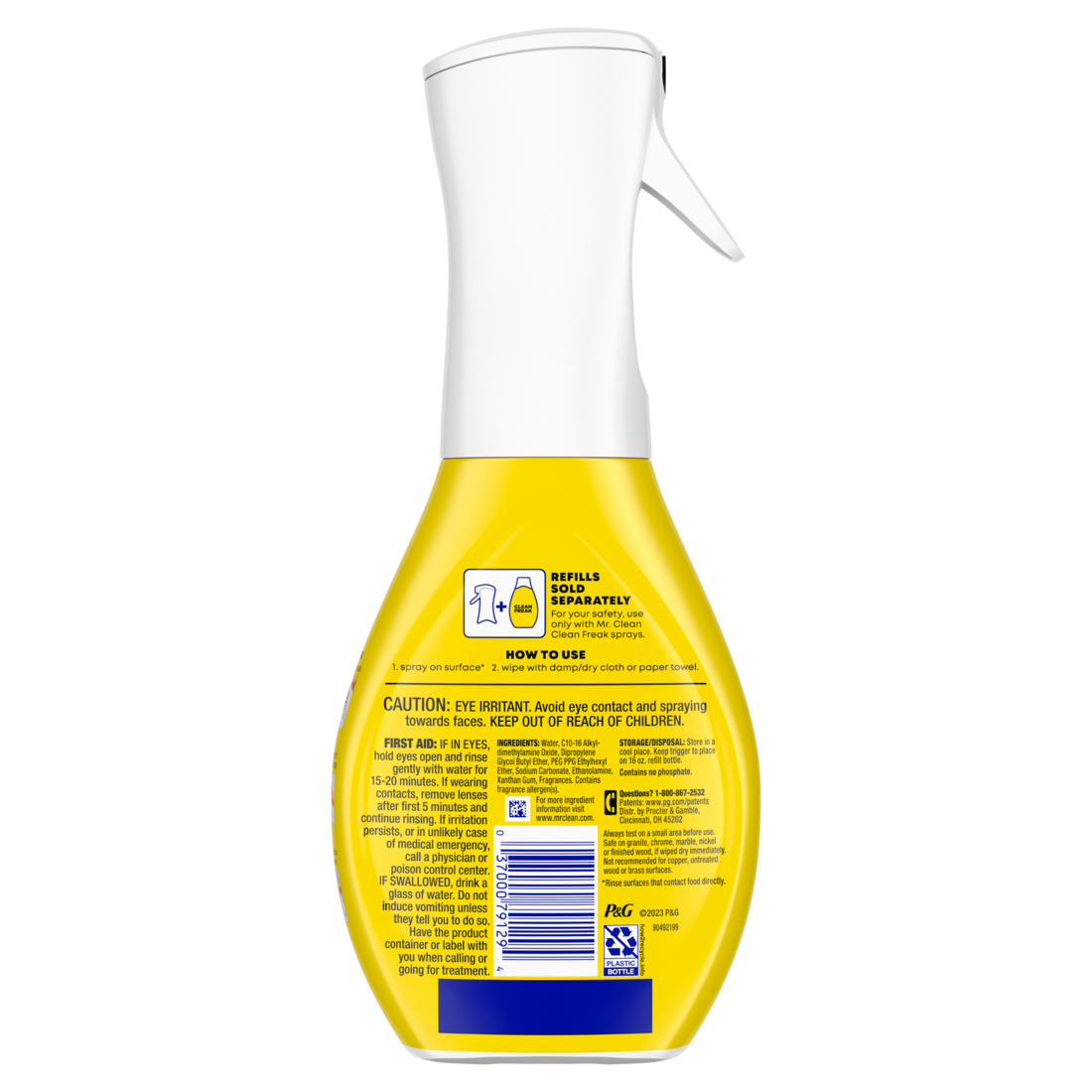 Mr. Clean Clean Freak All Purpose Cleaner Spray Multi-Surface Cleaning Lemon Zest Scent - 16oz/6pk