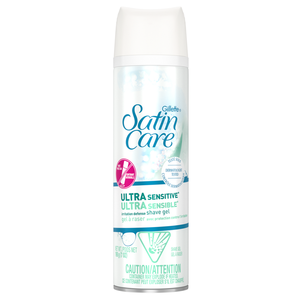 Gillette Venus Satin Care Ultra Sensitive Skin Shave Gel Shaving Cream For Women Fragrance Free - 7oz/12pk