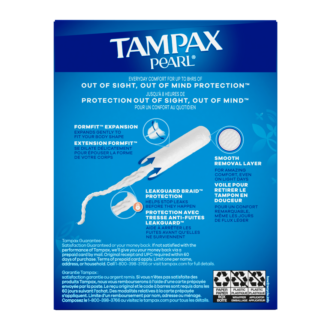 Tampax Pearl Tampons With Leakguard Braid Super Plus Absorbency Unscented - 18ct/12pk