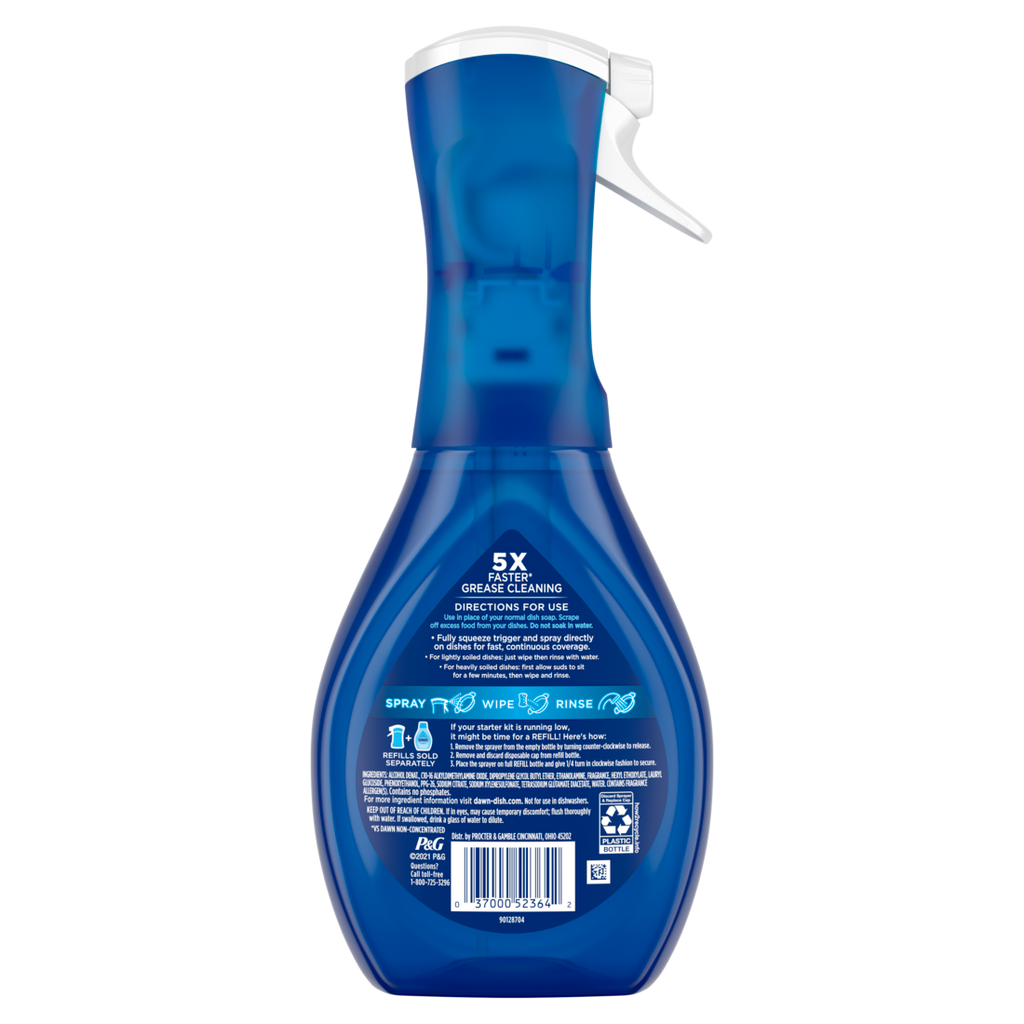 Dawn Powerwash Spray Dish Soap Dishwashing Liquid Fresh 1 Starter Kit - 16oz/6pk