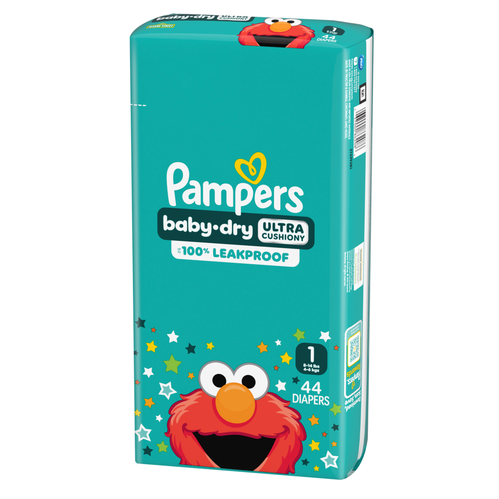 Pampers Baby Dry Diapers Size 1 (8-14 Lbs) Up To 100% Leakproof Disposable Diaper - 44ct/2pk