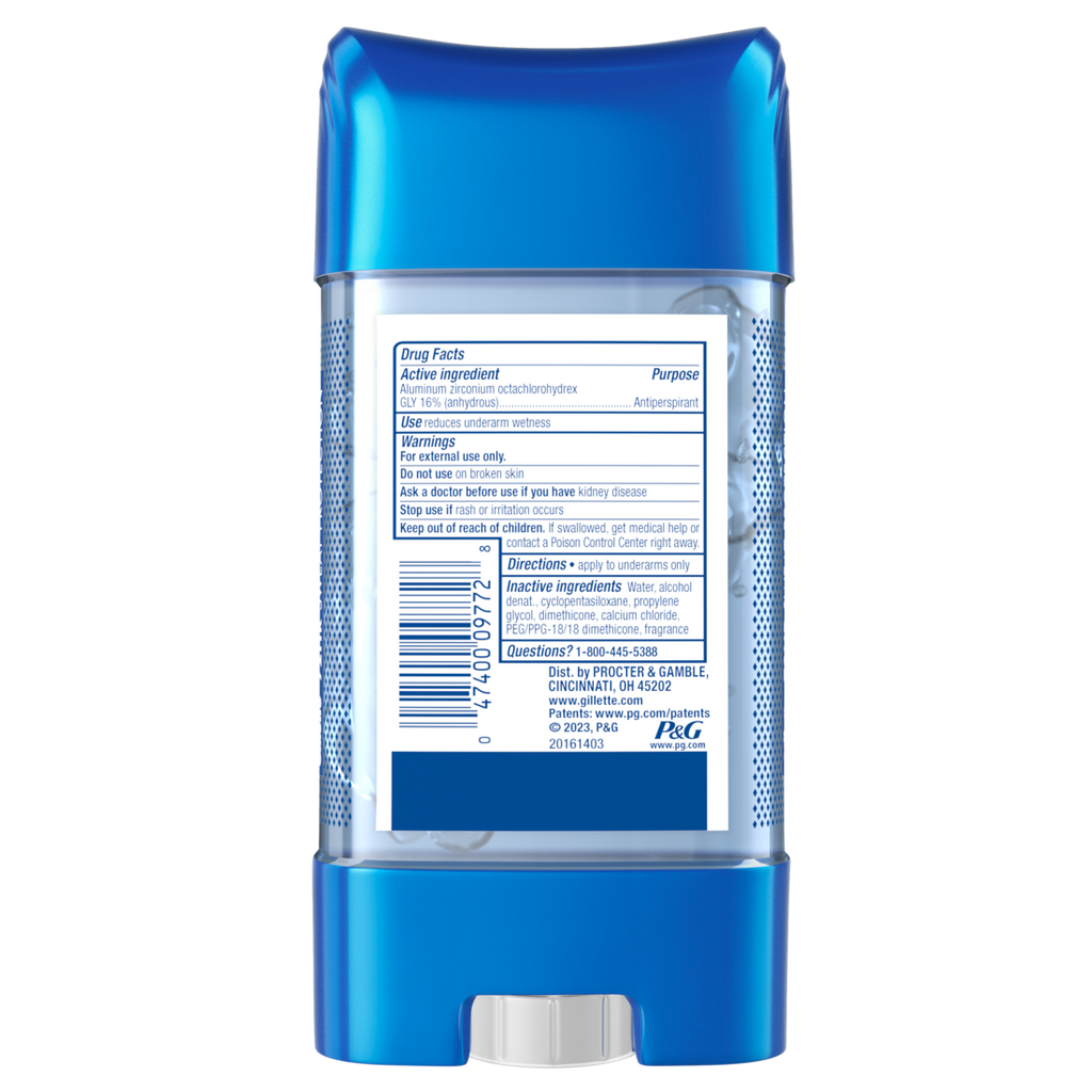 Gillette Clear Gel Antiperspirant And Deodorant For Men Cool Wave Scent 3.8 Oz - 3.8oz/12pk