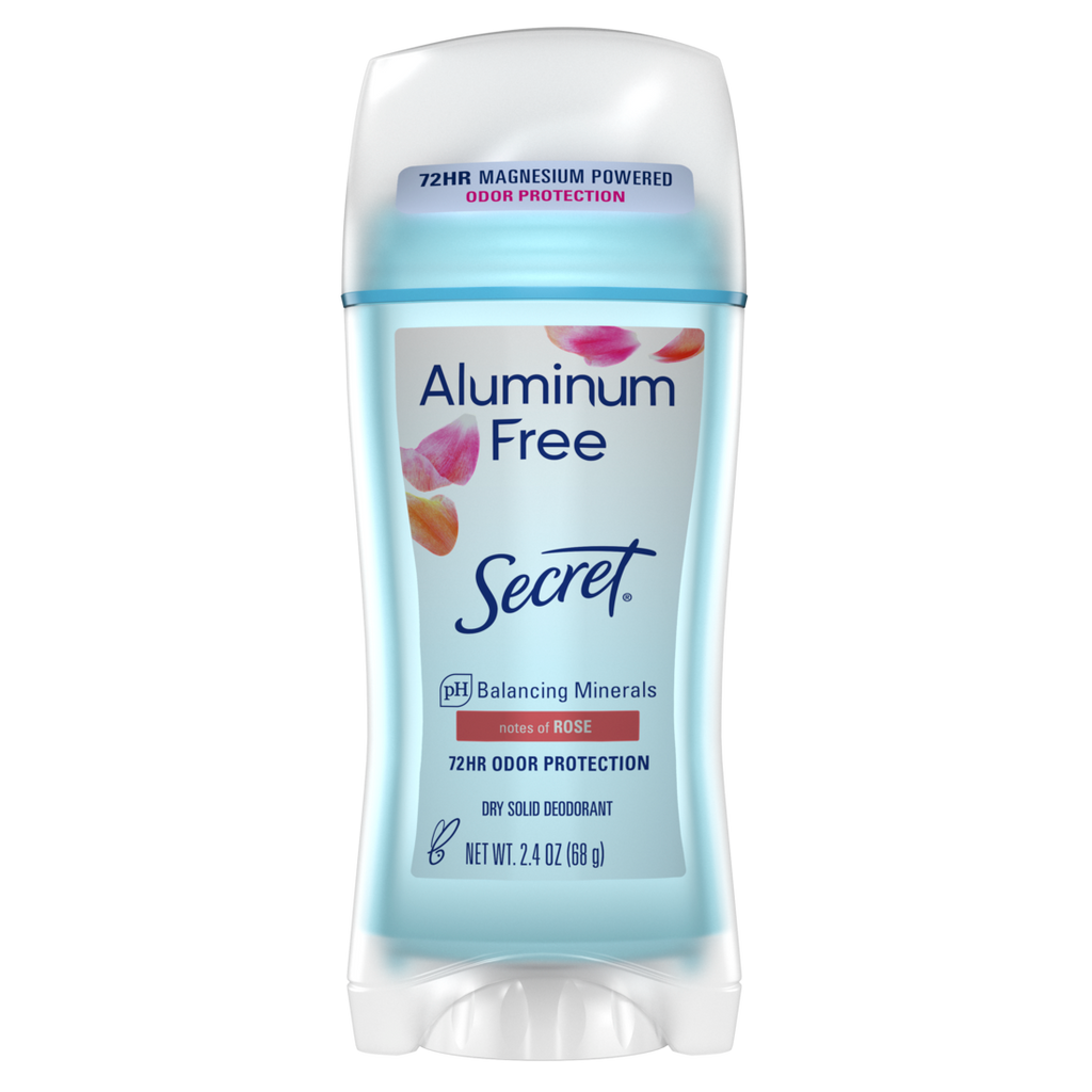 Secret Aluminum Free Deodorant For Women Dry Solid Rose - 2.4oz/12pk