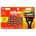 Gillette Fusion5 Razor Refills For Men Razor Cartridges Lubrication Strip Precision Trimmer For Men 5-Blade Razor Blades For Close Shave - 12ct/6pk
