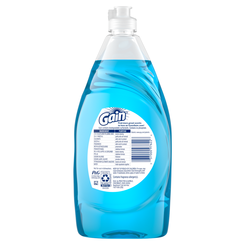 Gain Ultra + Bleach Alternative Dish Soap Dishwashing Liquid Honey Berry Hula - 21.6oz/10pk