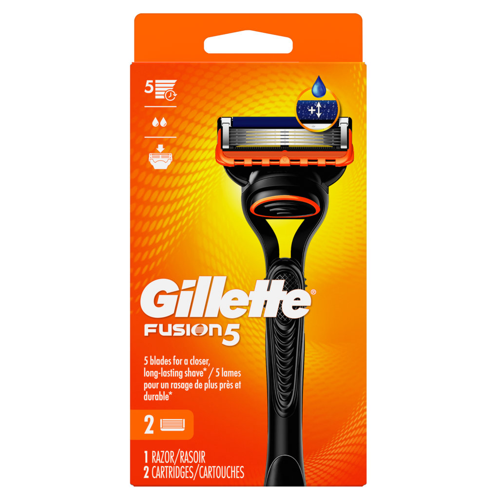 Gillette Fusion5 Shaving Razor For Men 1 Razor Handle 2 Razor Blade Refills With Larger Lubrication Strip And Precision Trimmer For Men - 1set/6pk