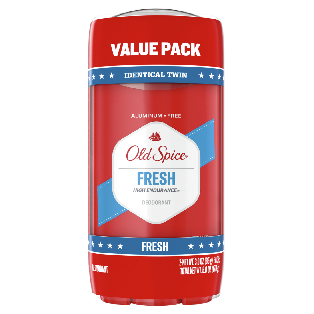 Old Spice High Endurance Deodorant For Men Aluminum Free Fresh Scent Twin Pack - (2x3.0)oz/6pk