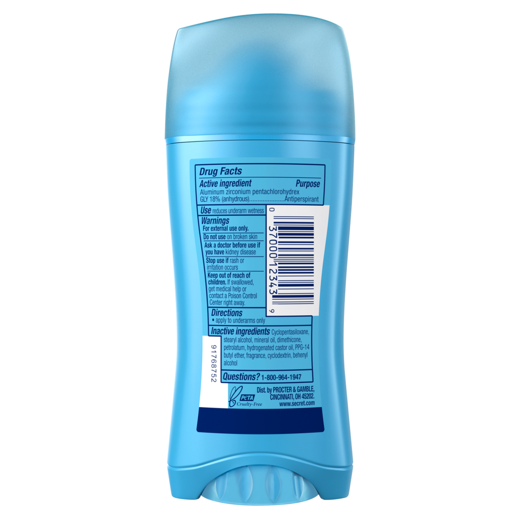 Secret Invisible Solid Antiperspirant And Deodorant Powder Fresh - 2.6oz/12pk
