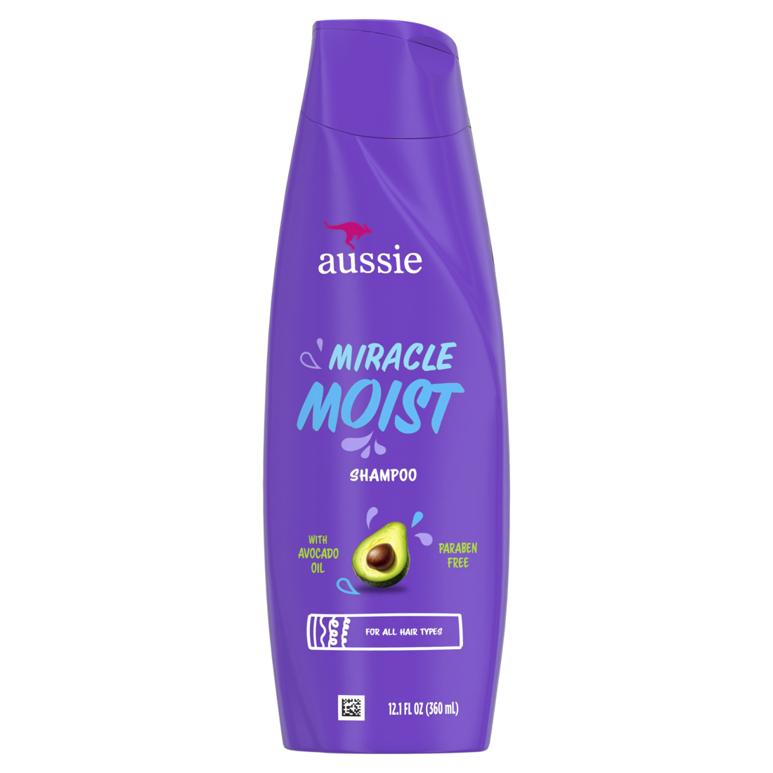 Aussie Miracle Moist Shampoo For Dry Hair And All Hair Types Moisturizing Paraben-Free - 12.1oz/6pk