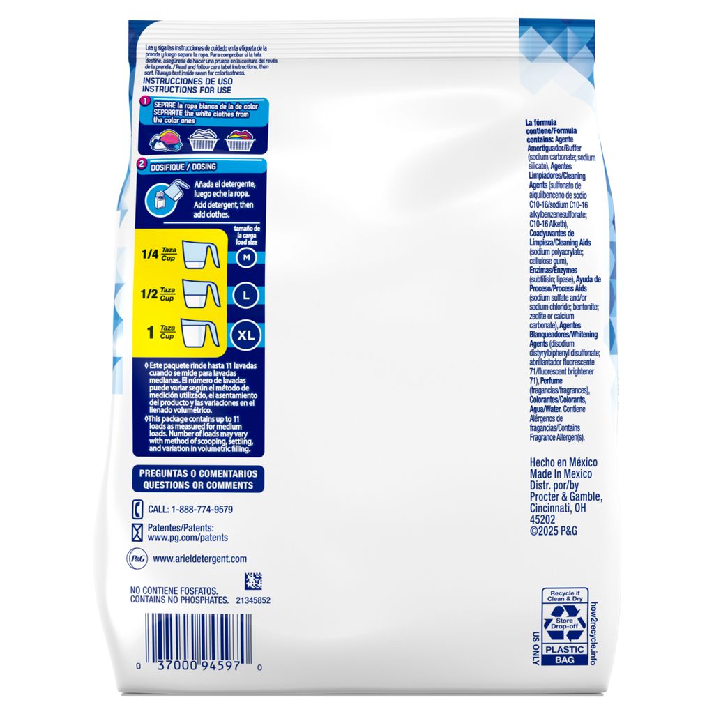 Ariel Powder Laundry Detergent Original Scent 0.5kg 11 Loads - 17oz/24pk