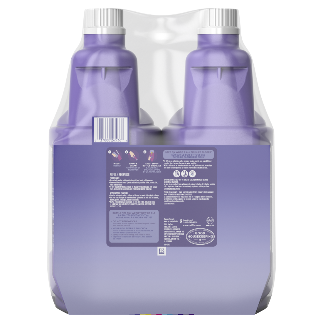 Swiffer WetJet Spray Mop Multi-Purpose And Hardwood Liquid Floor Cleaner Refill Assembled In The Usa Lavender Vanilla & Comfort Scent 2 Pack - (2x42.2)oz/3pk