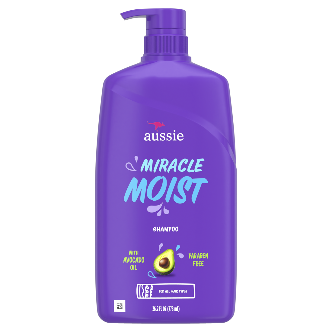 Aussie Miracle Moist Shampoo For Dry Hair And All Hair Types Moisturizing Paraben-Free - 26.2oz/4pk