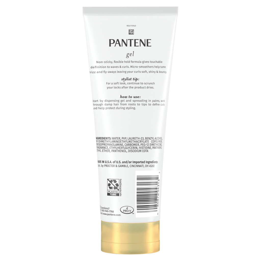 Pantene Flexible Waves & Curls Gel Tames Flyaways Defines Waves And Curls For Touchable Frizz-Free Definition - 6.8oz/12pk