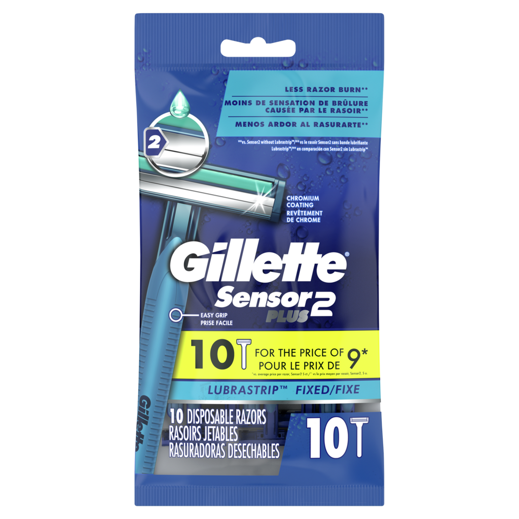 Gillette Sensor2 Plus Men's Disposable Razors - 10ct/12pk