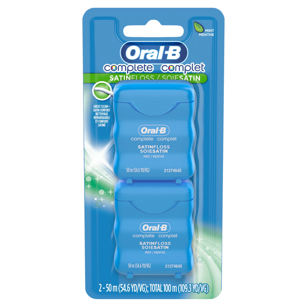 Oral-B Complete Mint Satinfloss Comfort Grip Value 2 Pack (50m/54.6yd each) - 2ct/48pk