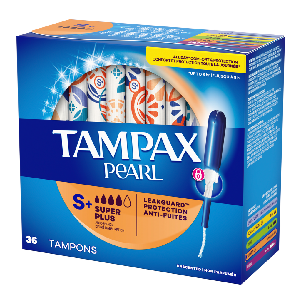 Tampax Pearl Tampons With Leakguard Braid Super Plus Absorbency Unscented - 36ct/12pk