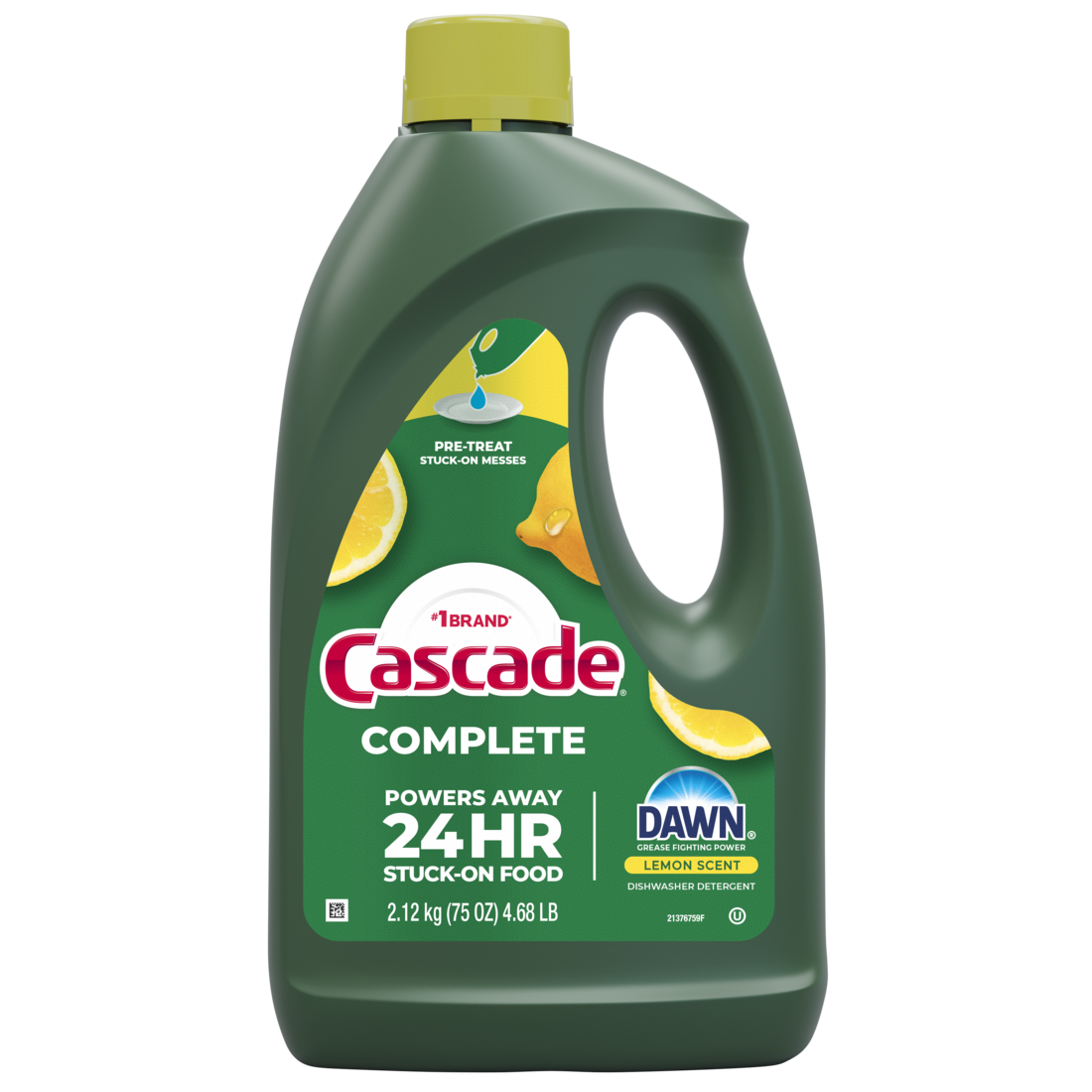 Cascade Complete Dishwasher Detergent Liquid Gel Dish Detergent Dishwasher Soap Citrus - 75oz/6pk