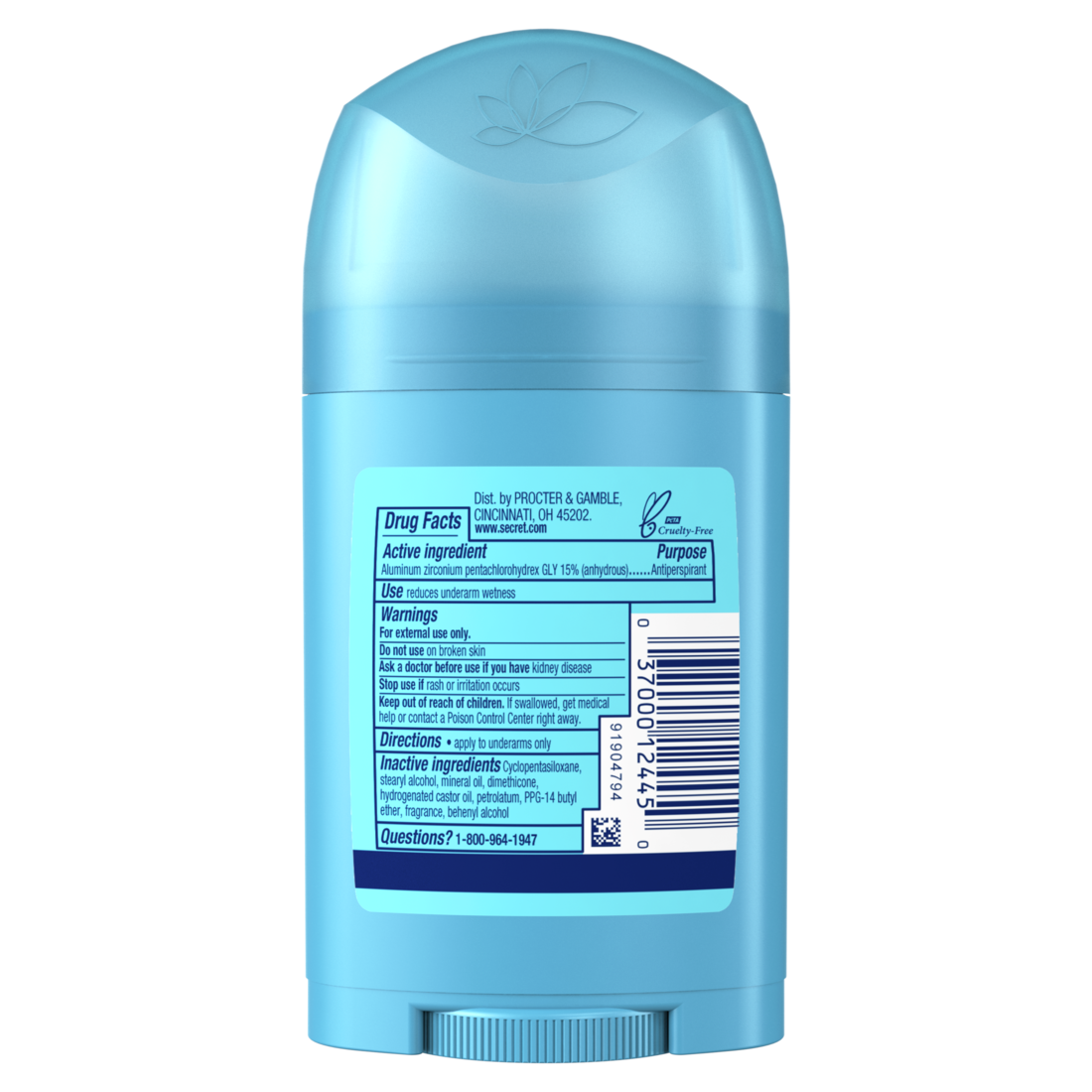 Secret Wide Solid Antiperspirant And Deodorant Shower Fresh - 1.7oz/12pk
