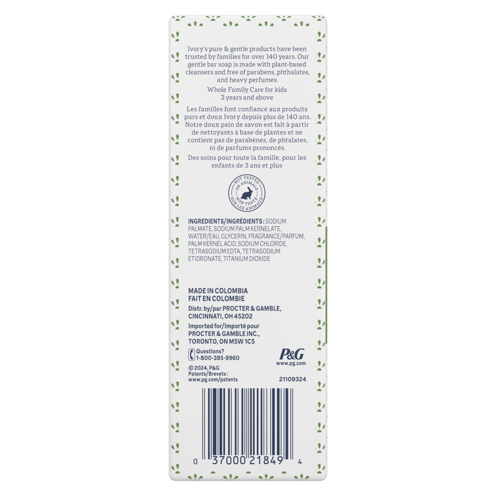 Ivory Gentle Bar Soap Soothing Notes Of Aloe - (10x3.17)oz/12pk