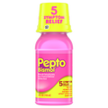 Pepto Bismol Liquid Upset Stomach Relief Nausea Relief Heartburn Relief Indigestion Relief Anti Diarrhea Medication For Adults - 5 Symptom Fast Relief - 4oz/12pk