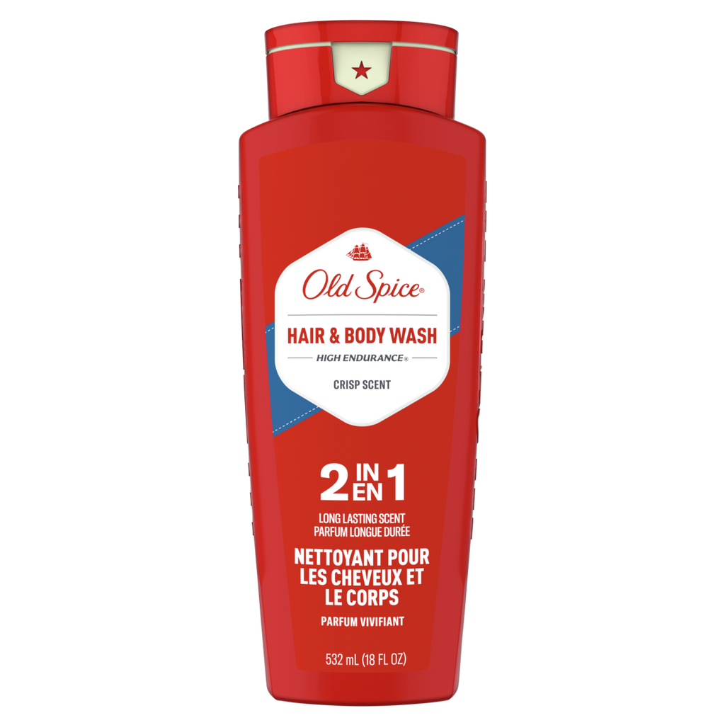 Old Spice High Endurance Hair & Body Wash For Men Crisp Scent - 18oz/4pk