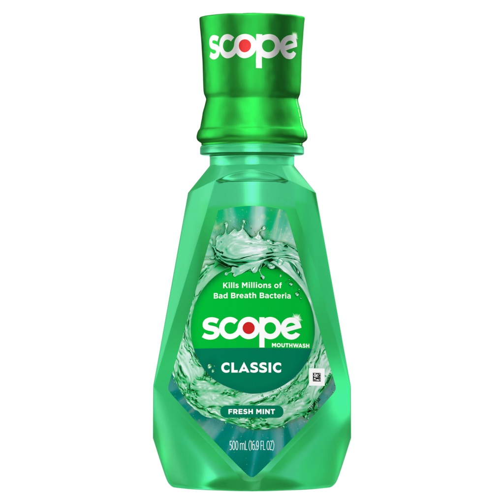 Scope Mouthwash Classic Fresh Mint 500ml - 16.9oz/4pk