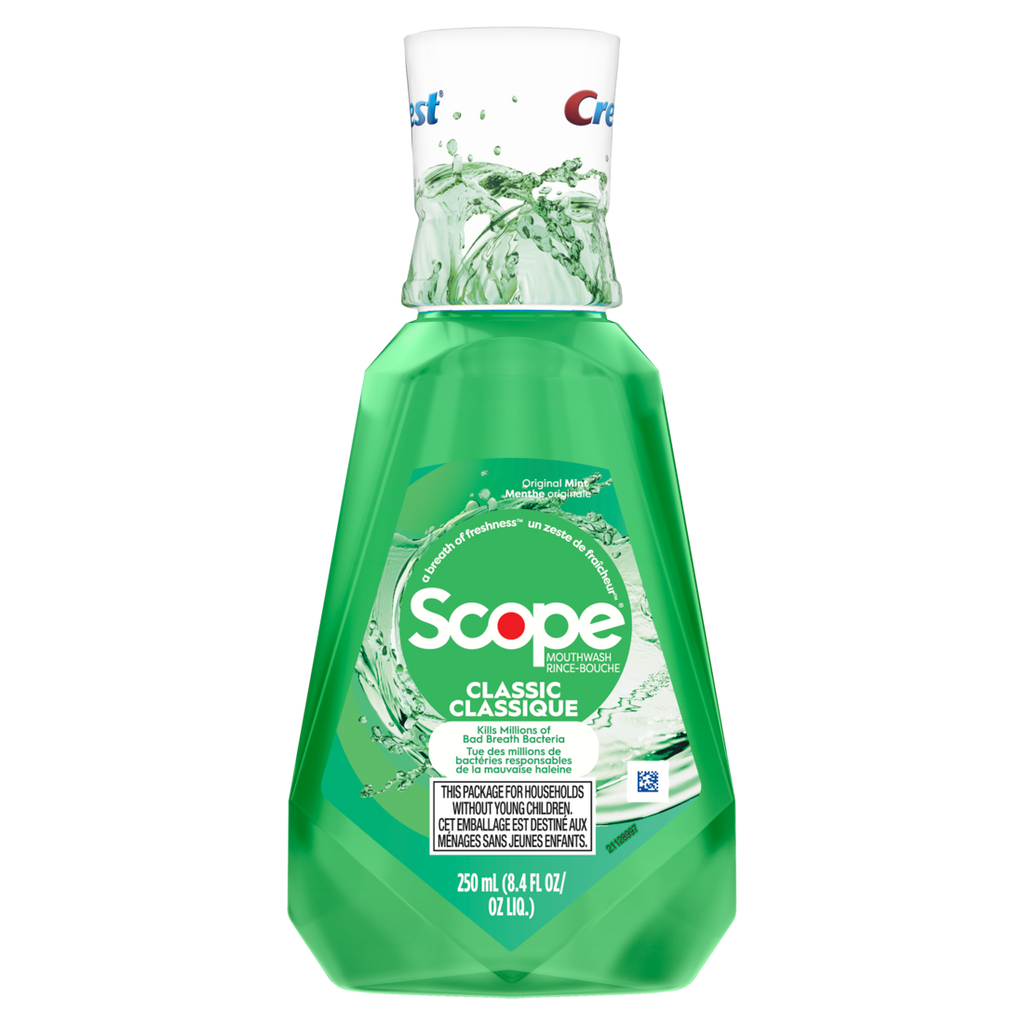Crest Scope Classic Mouthwash Original Mint 250ml - 8.4oz/6pk