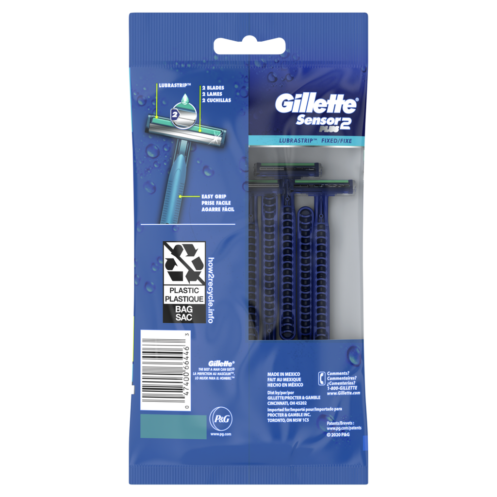 Gillette Sensor2 Plus Men's Disposable Razors - 10ct/12pk