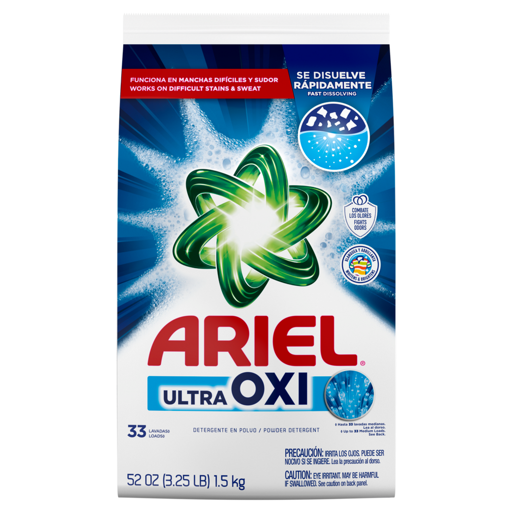 Ariel Ultra Oxi Powder Laundry Detergent Original Scent 1.5kg 33 Loads - 52oz/6pk