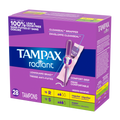 Tampax Radiant Tampons Multipack With Leakguard Braid Regular/Super Absorbency Unscented - 28ct/6pk