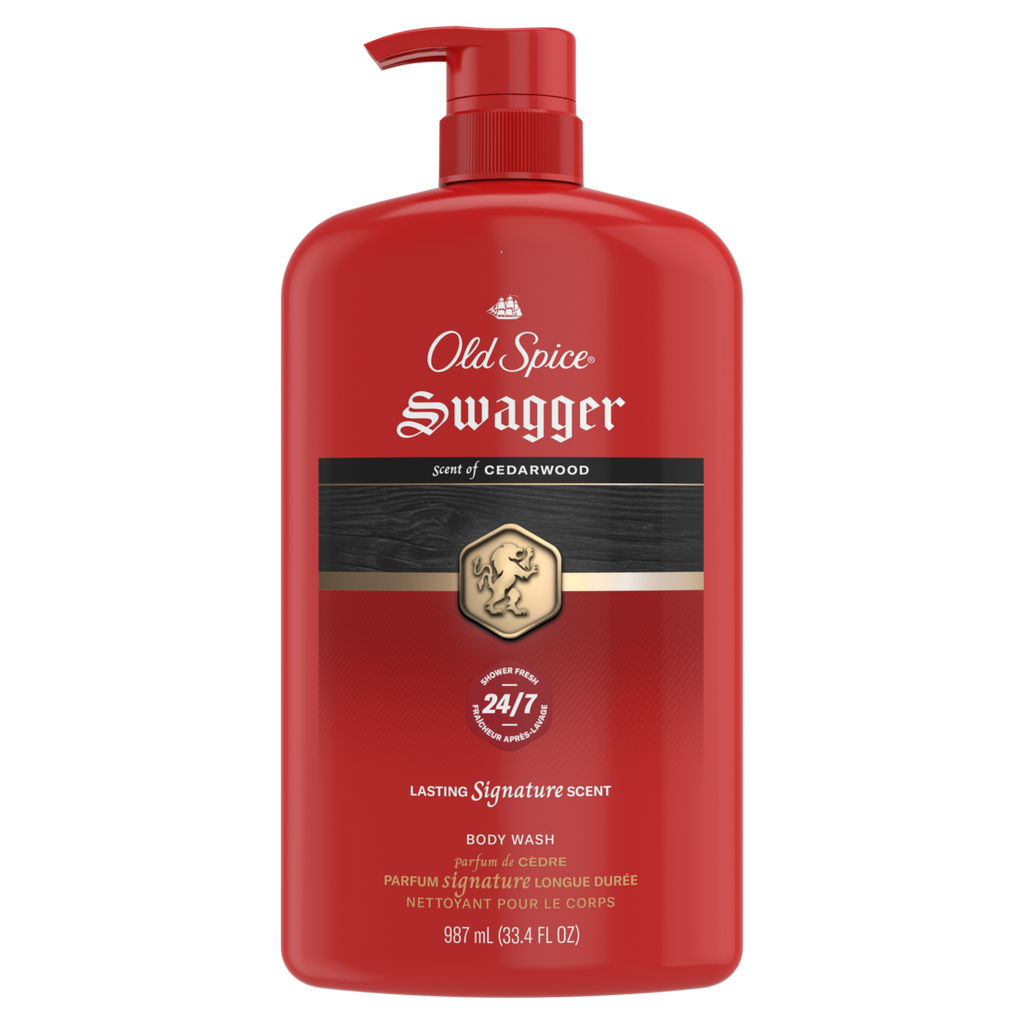 Old Spice Red Collection Body Wash For Men Swagger Scent Shower Fresh Lasting Scent - 33.4oz/4pk