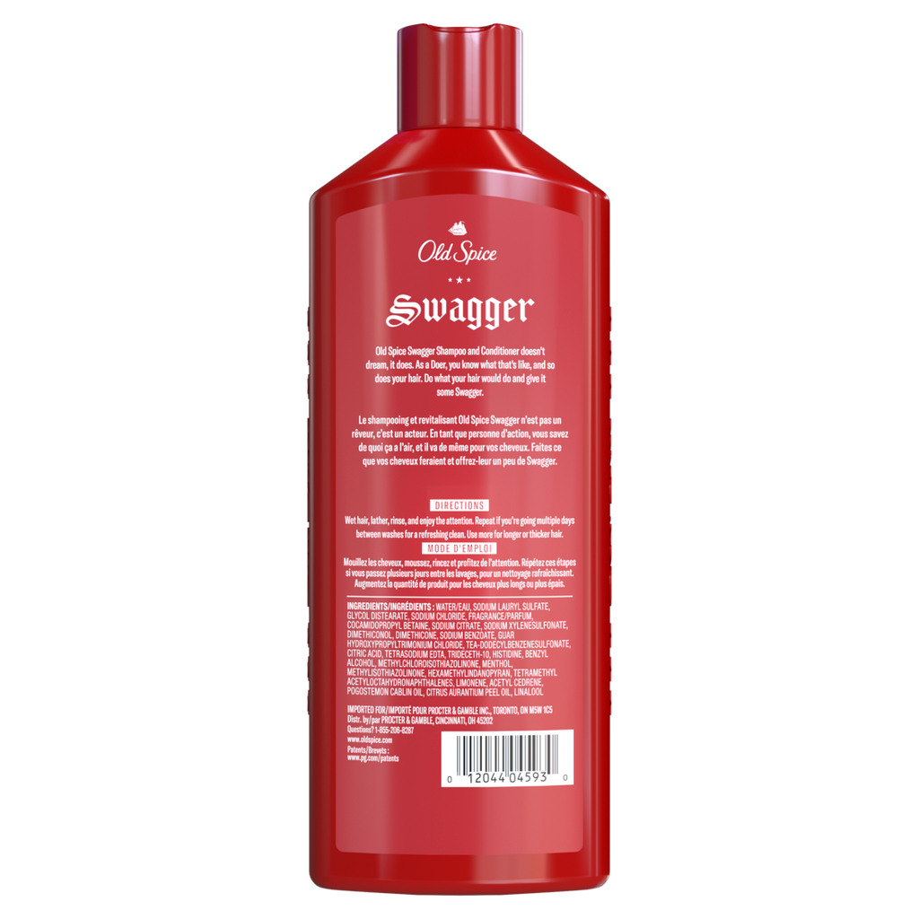 Old Spice Swagger 2-in-1 Shampoo & Conditioner For Men Healthier Fuller More Moisturized Looking Hair - 13.5oz/6pk