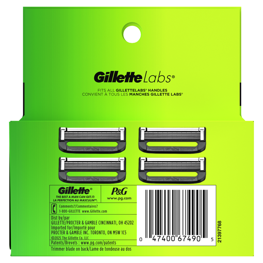 Gillettelabs Razor Blade Refills Razor Cartridges Razor Refills For Men Compatible With Gillettelabs Exfoliating Bar Razor And Heated Razor - 4ct/6pk