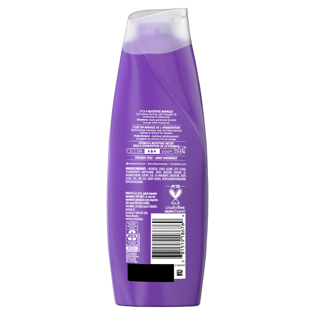 Aussie Miracle Moist Hair Conditioner For All Hair Types Moisturizing Paraben-Free - 12.1oz/6pk
