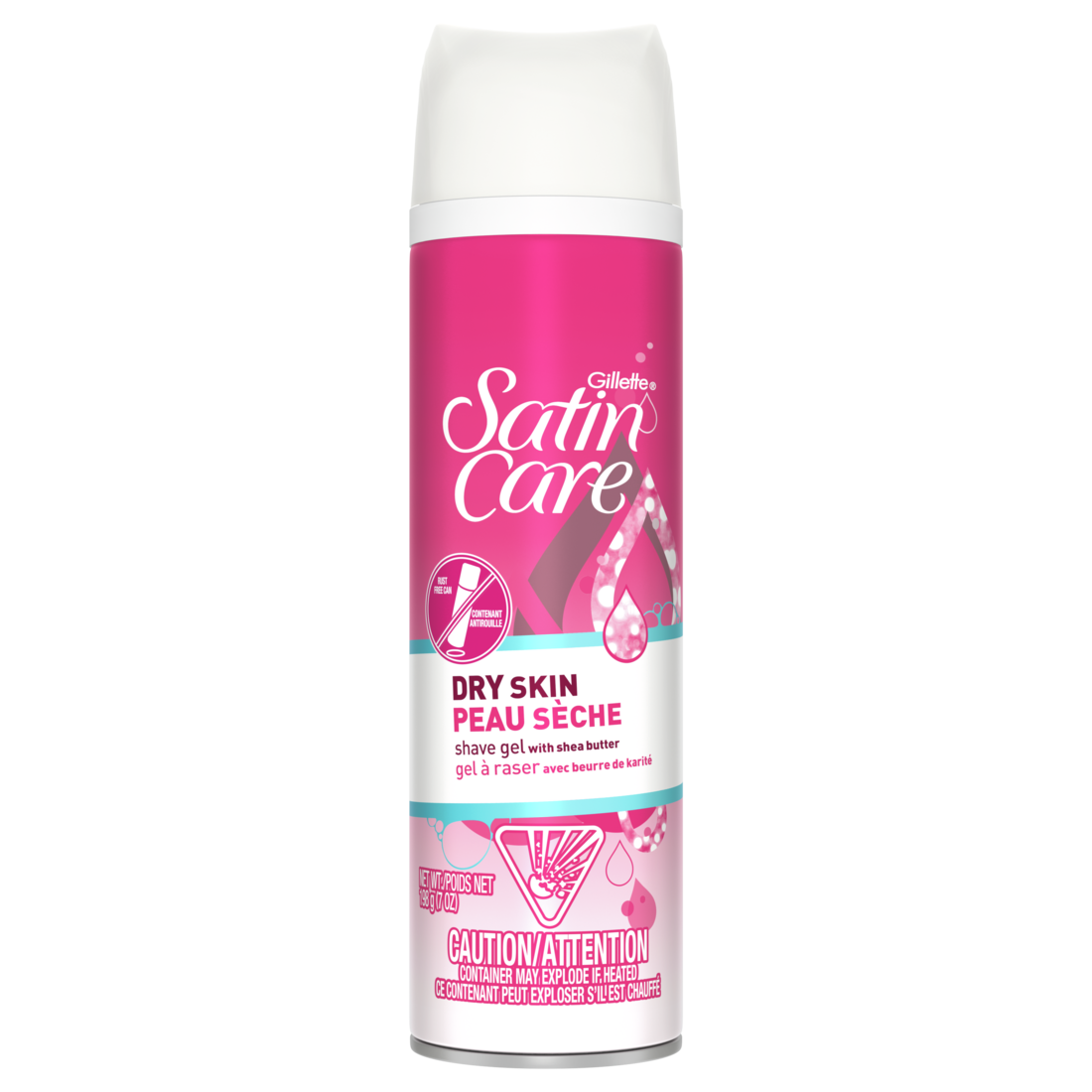Gillette Satin Care Dry Skin Shave Gel Shaving Cream For Women With Shea Butter - 7oz/12pk