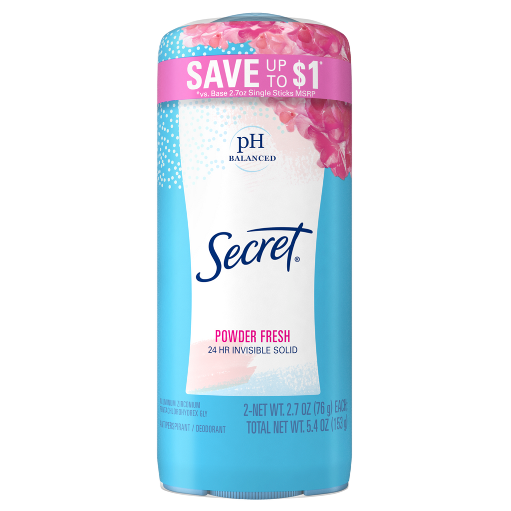 Secret Wide Solid Antiperspirant And Deodorant Powder Fresh Twin Pack - (2x2.7)oz/6pk