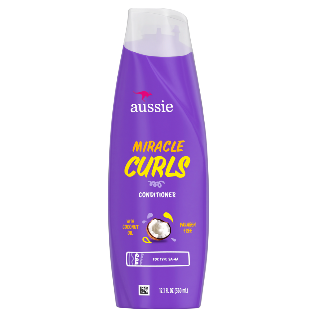 Aussie Miracle Curls Conditioner With Coconut Oil Paraben Free - 12.1oz/6pk