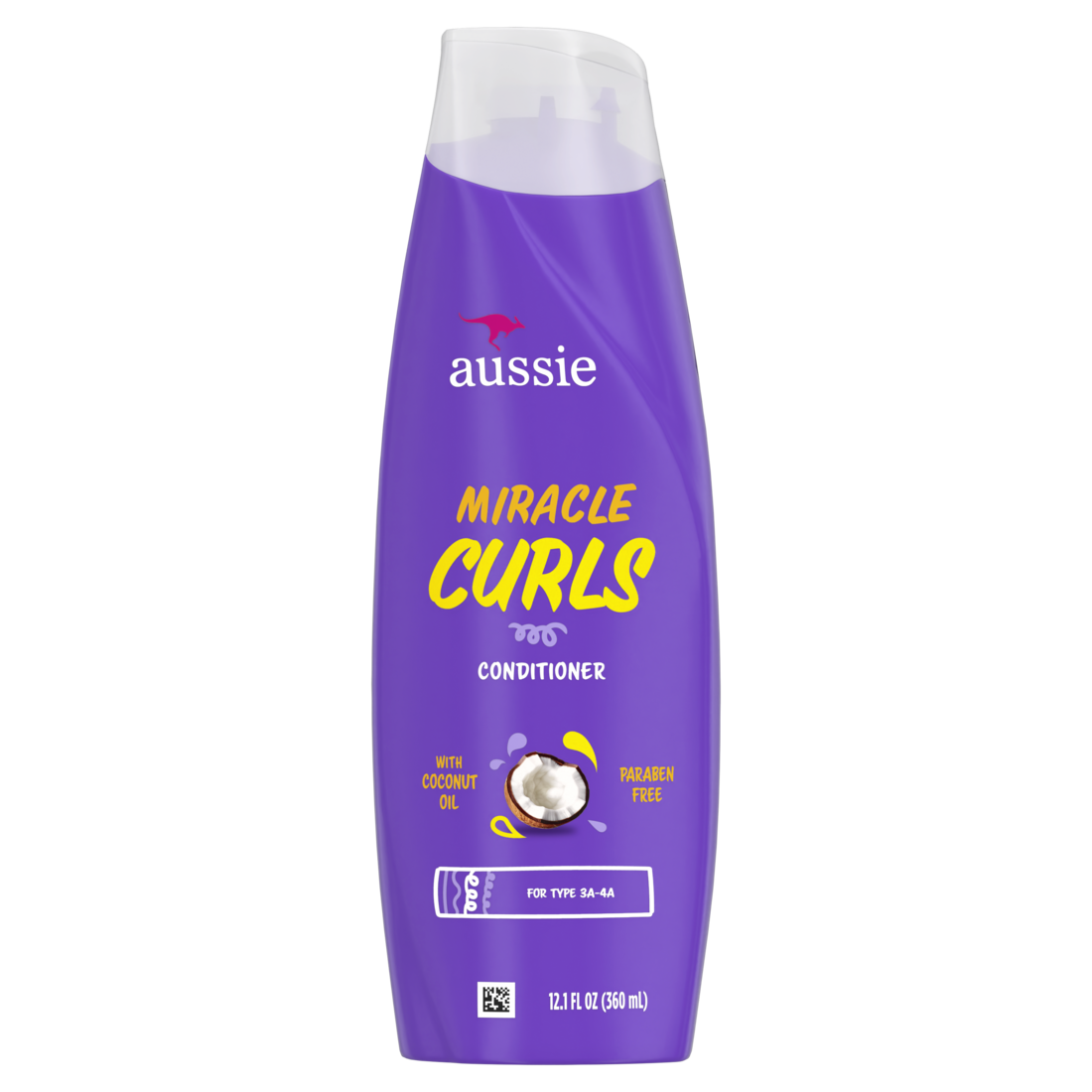 Aussie Miracle Curls Conditioner With Coconut Oil Paraben Free - 12.1oz/6pk