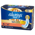 Always Maxi Overnight Pads Without Wings For Women Size 4 Overnight Absorbency Unscented - 28ct/6pk