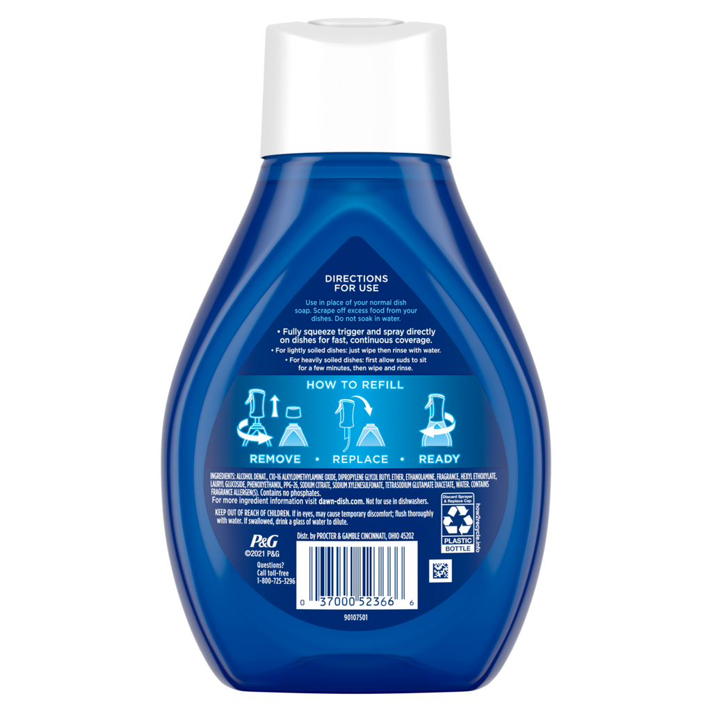 Dawn Powerwash Spray Dish Soap Dishwashing Liquid Fresh 1 Refill - 16oz/6pk