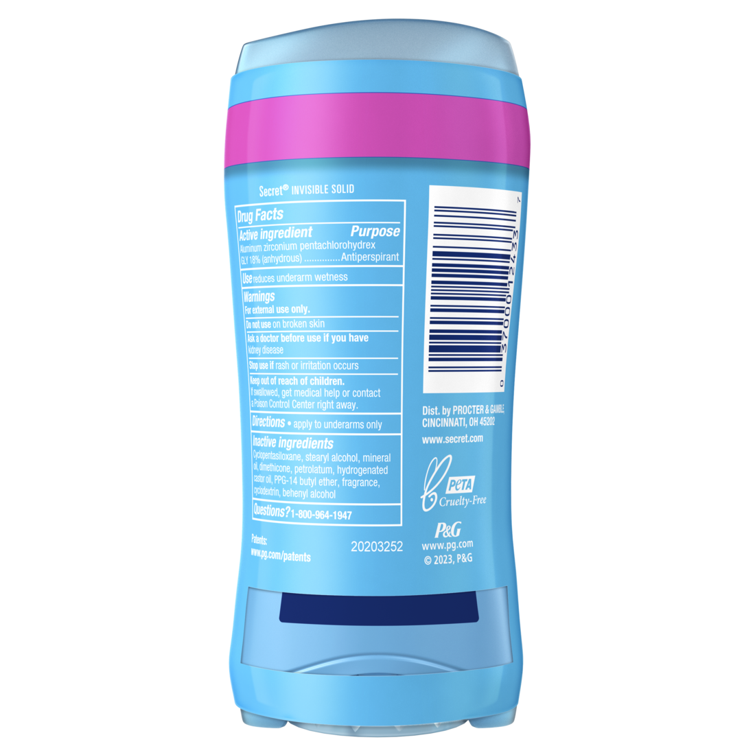 Secret Invisible Solid Antiperspirant And Deodorant Shower Fresh Twin Pack - (2x2.6)oz/6pk