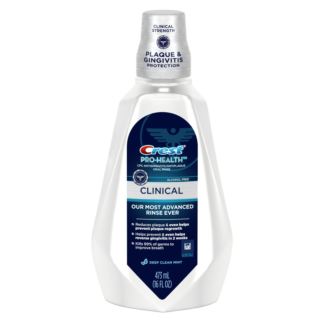 Crest Mouthwash Pro-Health Clinical Protection Gingivitis Protection Alcohol Free CPC (Cetylpyridinium Chloride) Antigingivitis & Antiplaque Deep Clean Mint Flavor - 16oz/4pk
