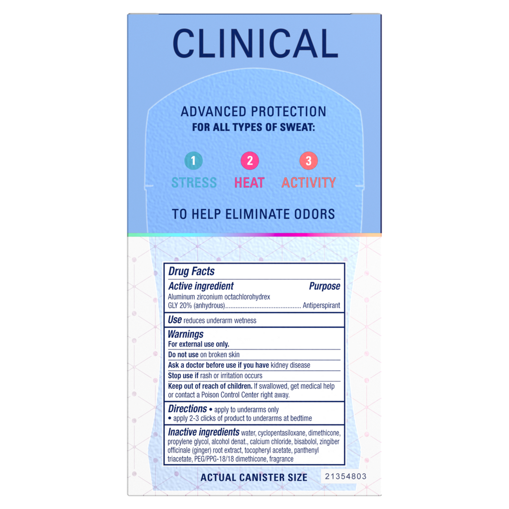 Secret Clinical Antiperspirant Deodorant For Women 100HR Sweat & Odor Protection Pro-Hyaluronic Acid Clear Gel Clean Lavender - 1.6oz/12pk